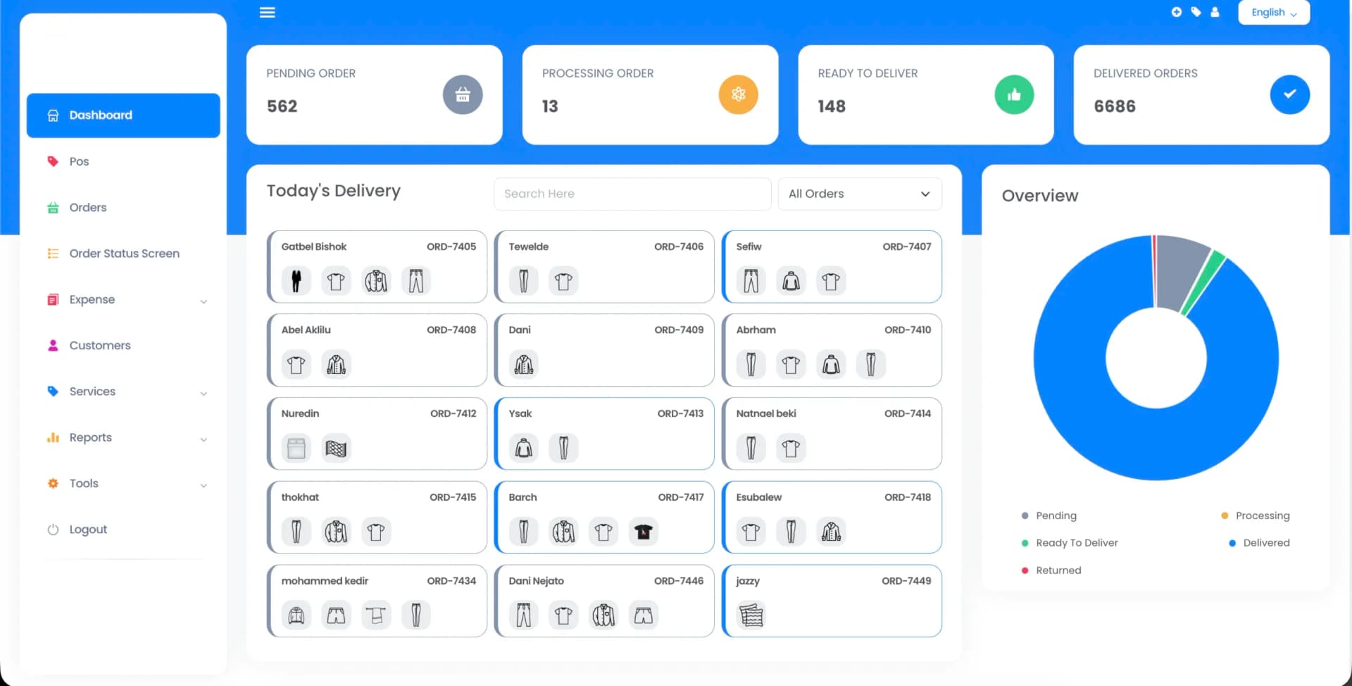 Laundry POS System — project screenshot